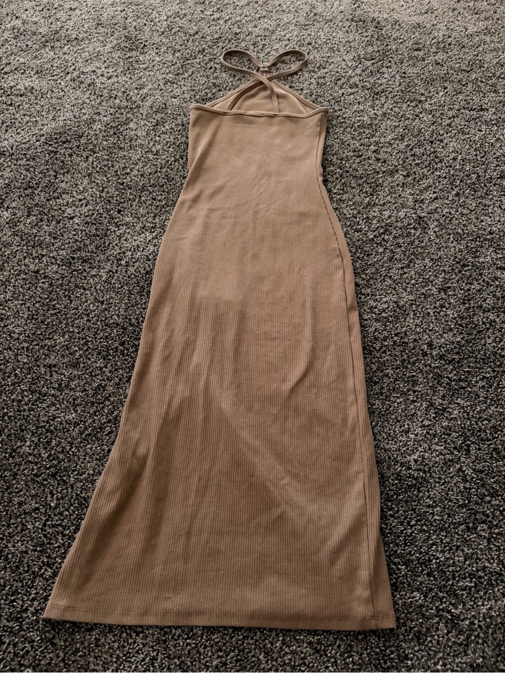Nude Ribbed Maxi Dress - Picture 5 of 6